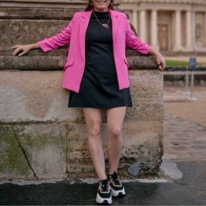 Black Women's Faux Pocket Mini Dress Size L